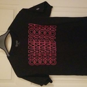 Champion black and red tshirt mens